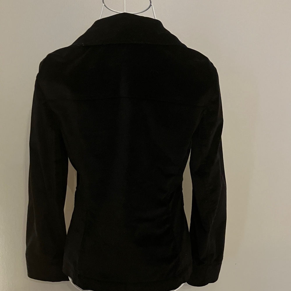 Vtg Y2K Talbots Classic Black Button-Up Velvet Blazer Jacket sz 6P - Picture 5 of 5